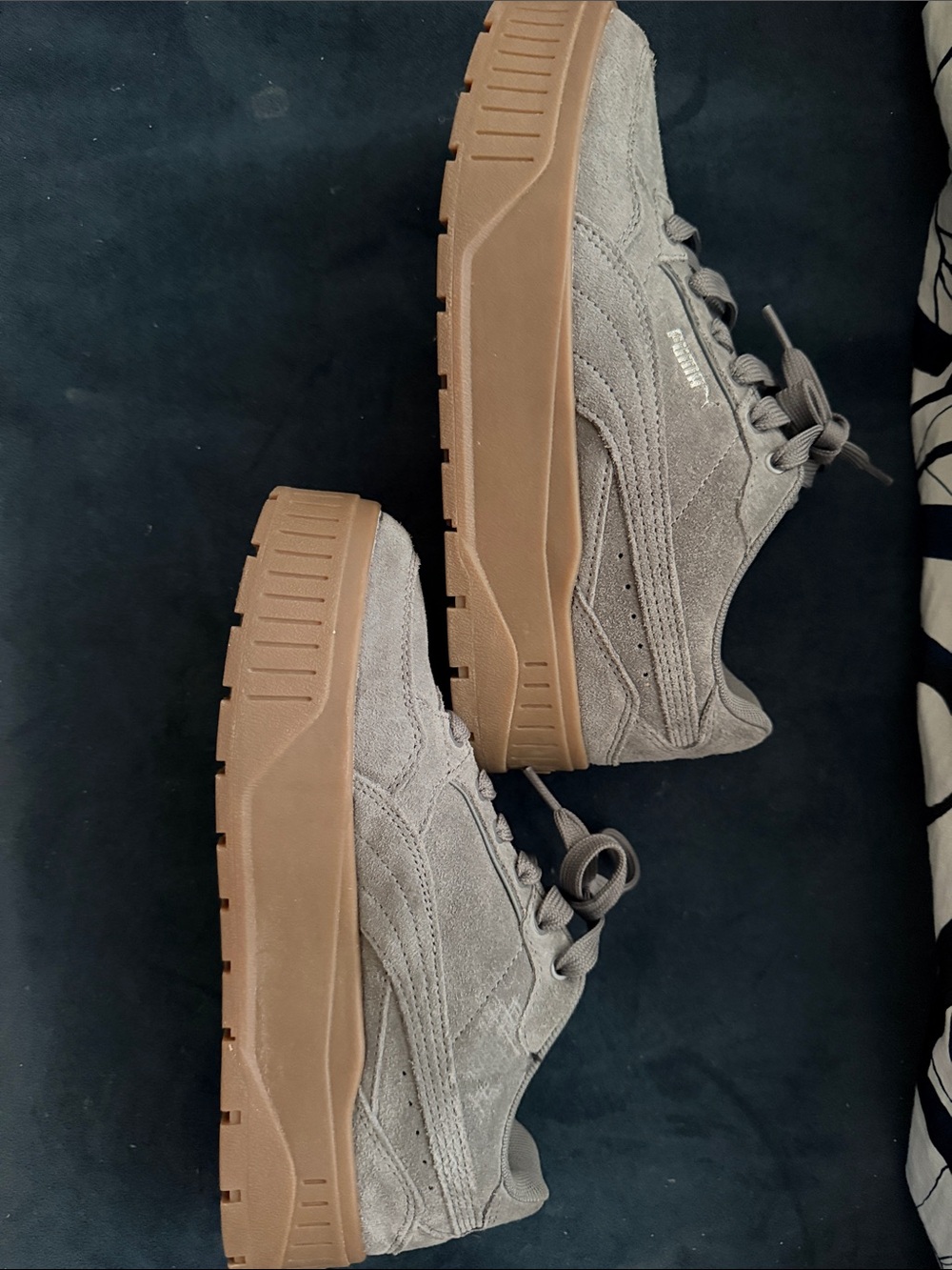 Puma Suede Sneakers in Gray with Gum Sole
